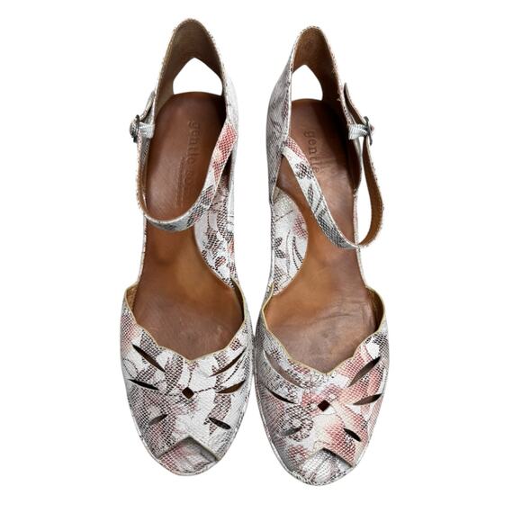 Gentle Souls Wedge Sandals Women 10 Pink Floral Spring - Picture 2 of 7